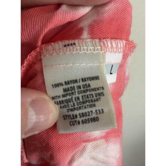 Cloth & Stone‎ Anthropologie Large Dress Tie Dye Pink Cream Pockets Boho Beach - Picture 3 of 8